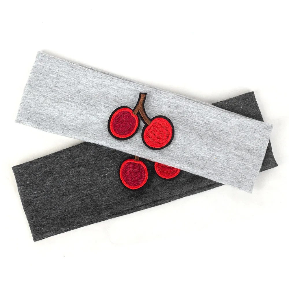 Geebro Newborn Baby Boy Girls Cherry Flat Headbands Soft Child Kids Cotton Stretch Headwear Head Wrap New born Kids Gift - Image 3