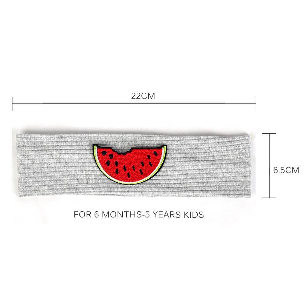 Geebro Child Watermelon Patch Elastic Solid Cotton Ribbed Sports Headbands Cute Baby Girls Boys Turbans Headwear Hair Accessorie - Image 3