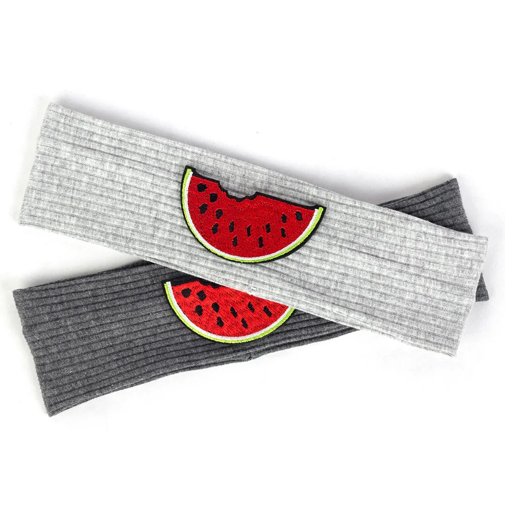 Geebro Child Watermelon Patch Elastic Solid Cotton Ribbed Sports Headbands Cute Baby Girls Boys Turbans Headwear Hair Accessorie - Image 4