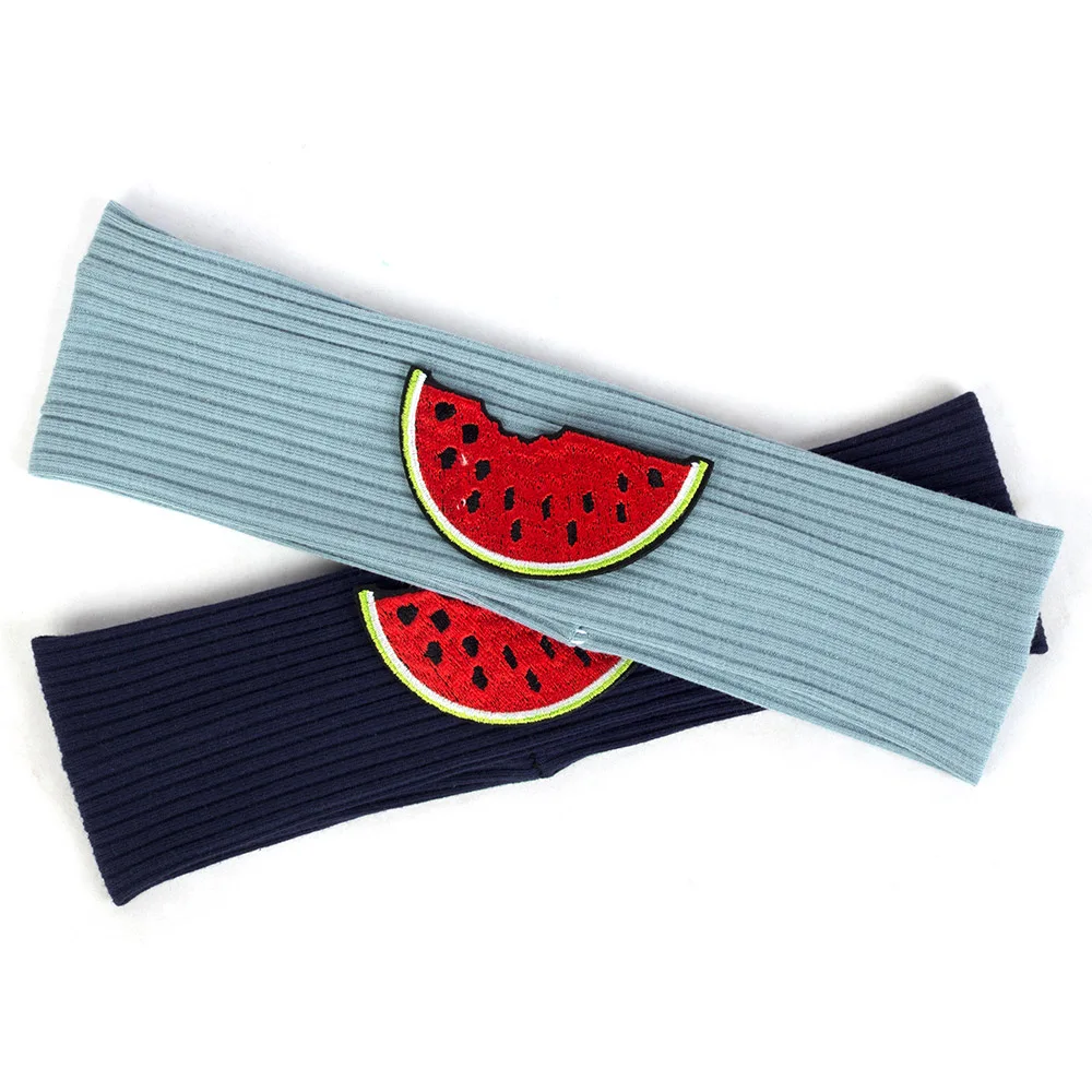 Geebro Child Watermelon Patch Elastic Solid Cotton Ribbed Sports Headbands Cute Baby Girls Boys Turbans Headwear Hair Accessorie - Image 5