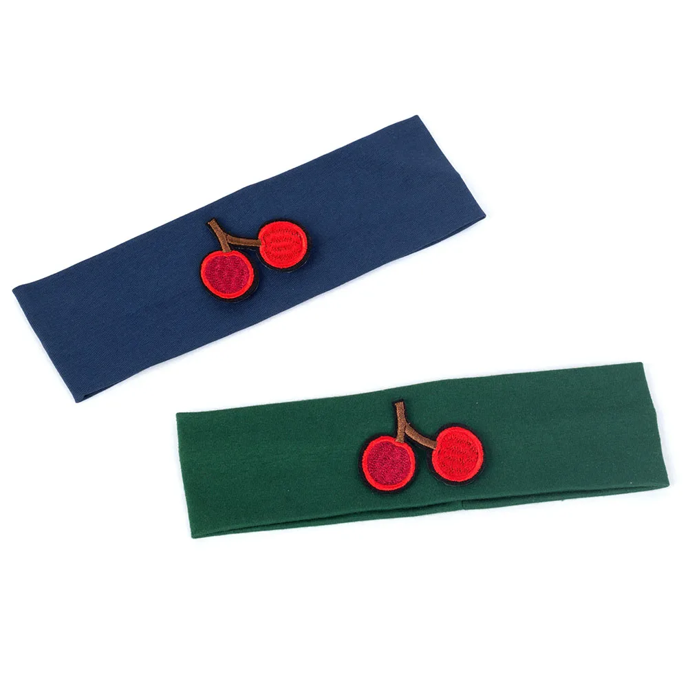 Geebro Newborn Baby Boy Girls Cherry Flat Headbands Soft Child Kids Cotton Stretch Headwear Head Wrap New born Kids Gift - Image 4