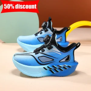 Childrens Sports Shoes Summer Hollow Breathable Outdoor Daily Comfortable Walking Shoes Soft Sole Elastic Training Running Shoes