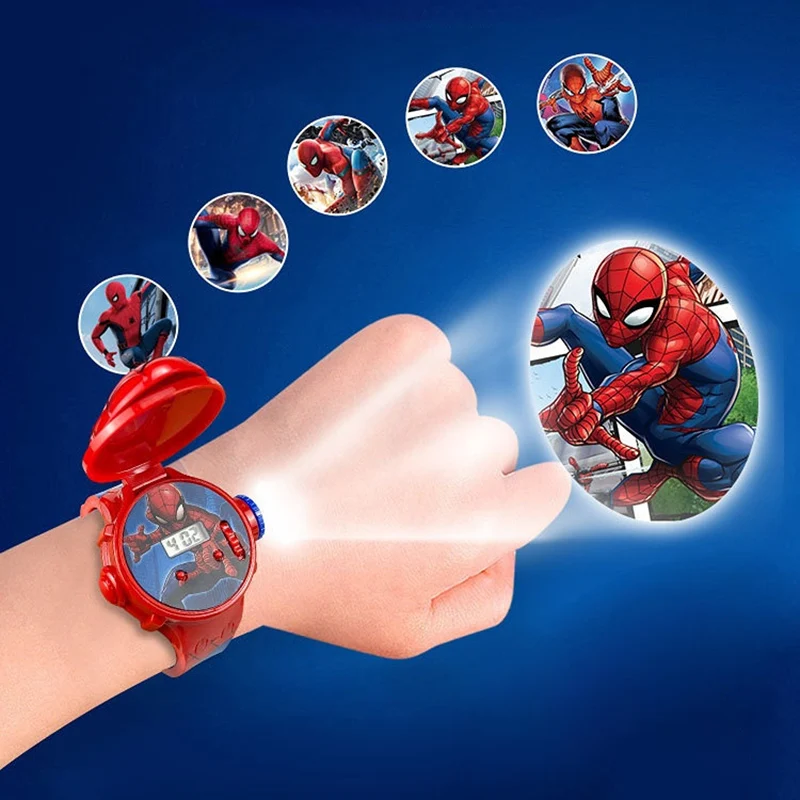 Fashion Spider-Man Projection Kids Watches for Boys Captain America Iron Man Children's Watch Digital Clock Student Toys Gifts - Image 3