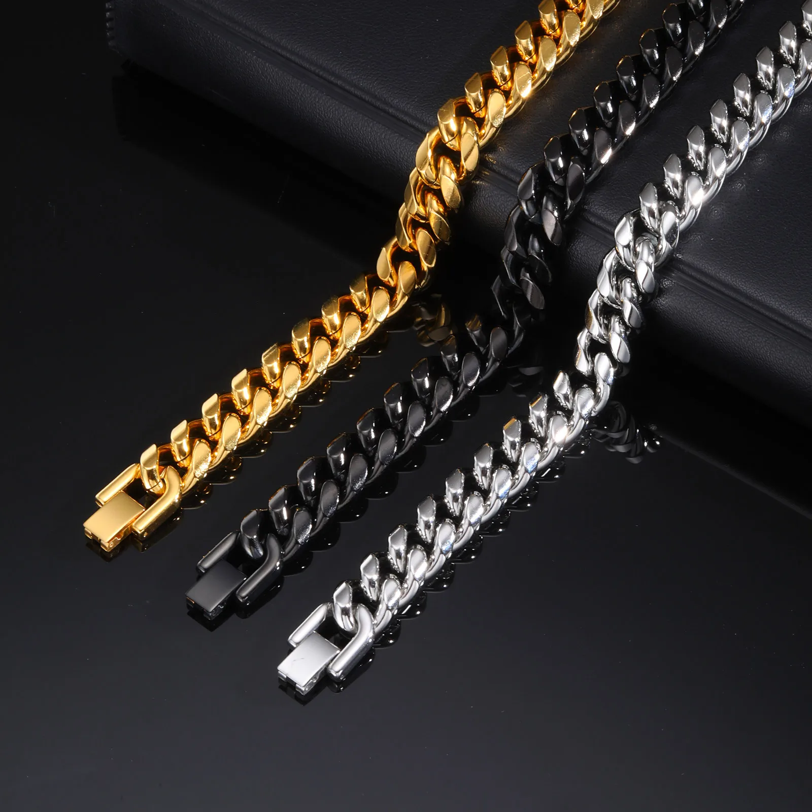 Basic Cuban Chain Bracelets for Men Boys,6/8/10/12MM Stainless Steel Miami Curb Link Chain Wristband,Casual Punk Jewelry Gifts - Image 4