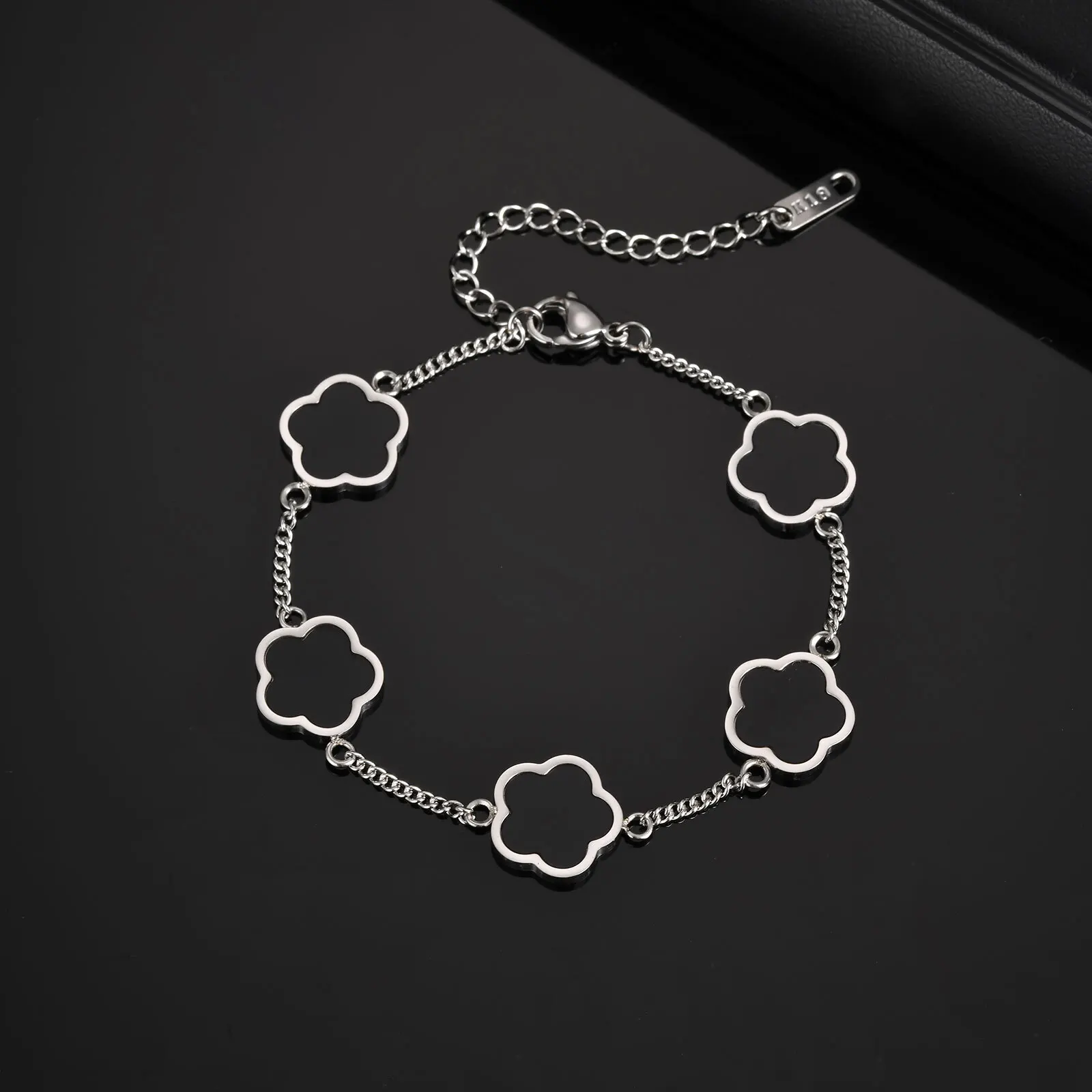 Stylish Five Leaf Bracelet for Men Boys,Waterproof Stainless Steel Flower Wristband,Birthday Party Anniversary Gift - Image 4