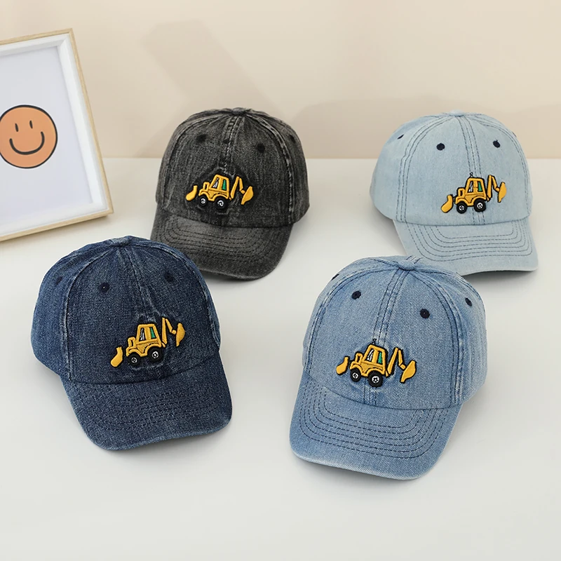 Baby Boy Cap Bulldozer Embroidered Washed Cotton Summer Children Baseball Caps Baby Girl Hat 50-54cm Suitable for 2-8 Years Kids - Image 6