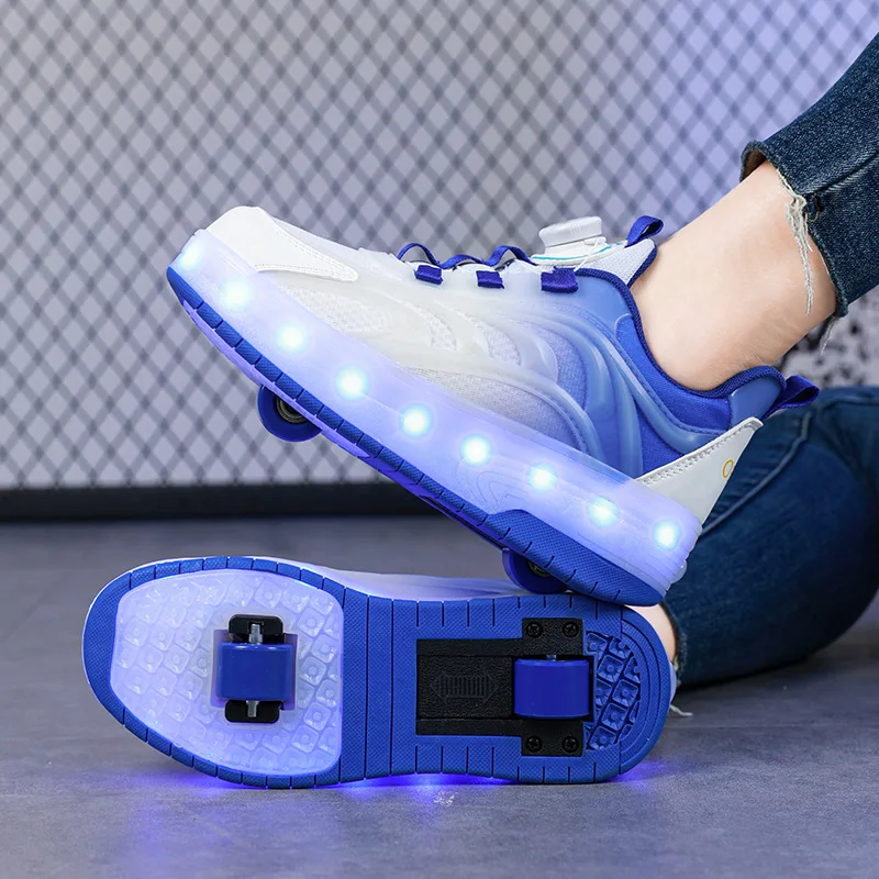 Two Wheels Children's Led Light Roller Skate Shoes For Kids Boys Girls Glowing Sports Luminous Sneakers Skateboard USB Charging - Image 4