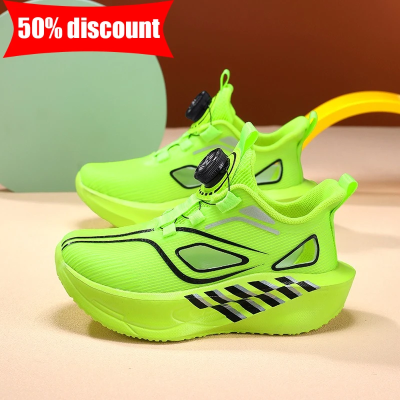 Childrens Sports Shoes Summer Hollow Breathable Outdoor Daily Comfortable Walking Shoes Soft Sole Elastic Training Running Shoes - Image 2