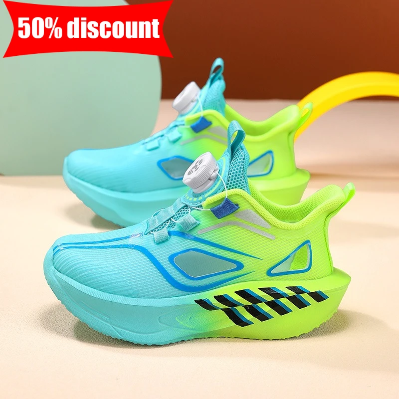 Childrens Sports Shoes Summer Hollow Breathable Outdoor Daily Comfortable Walking Shoes Soft Sole Elastic Training Running Shoes - Image 3