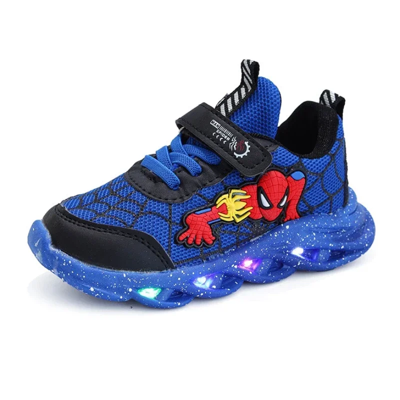Spring Autumn Boys Spiderman Mesh Breathable Sport Shoes Disney LED Children's Sneakers Kids Casual Shoes Light Shoes for 0-6Y - Image 4