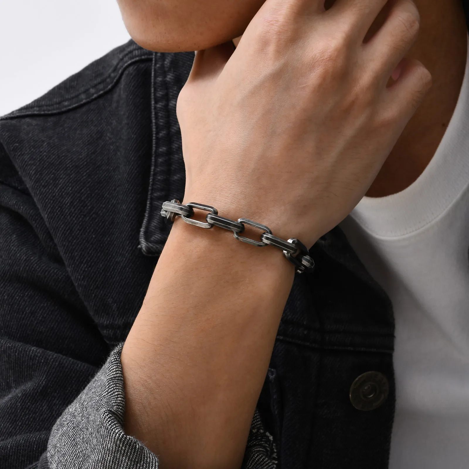 Vintage Chain Bracelets for Men Boys,Byzantine Stainless Steel Braided Link Wristband,Retro Jewelry Birthday Father Gifts - Image 3