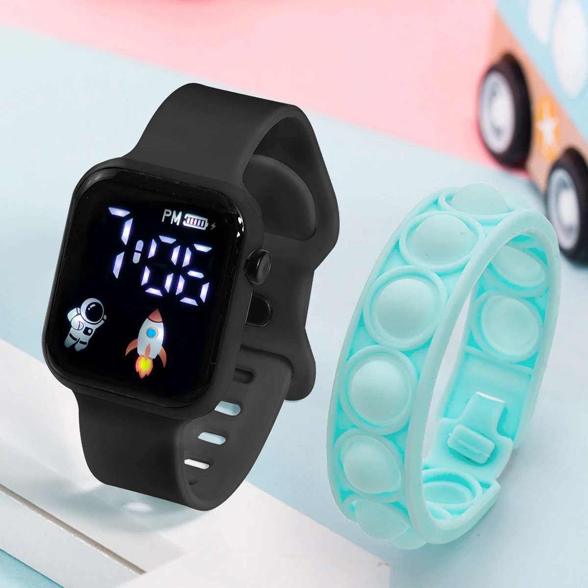 Hot Selling 2PCS Kids Smartwatch Wristband Student LED Touch Screen Animated Icon Electronic Watch Game Wristband Reloj - Image 3