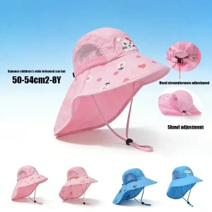 Children's sun protection hat - baby sun hat, boys' sun hat, big brimmed sun hat for boys, children's fisherman hat,