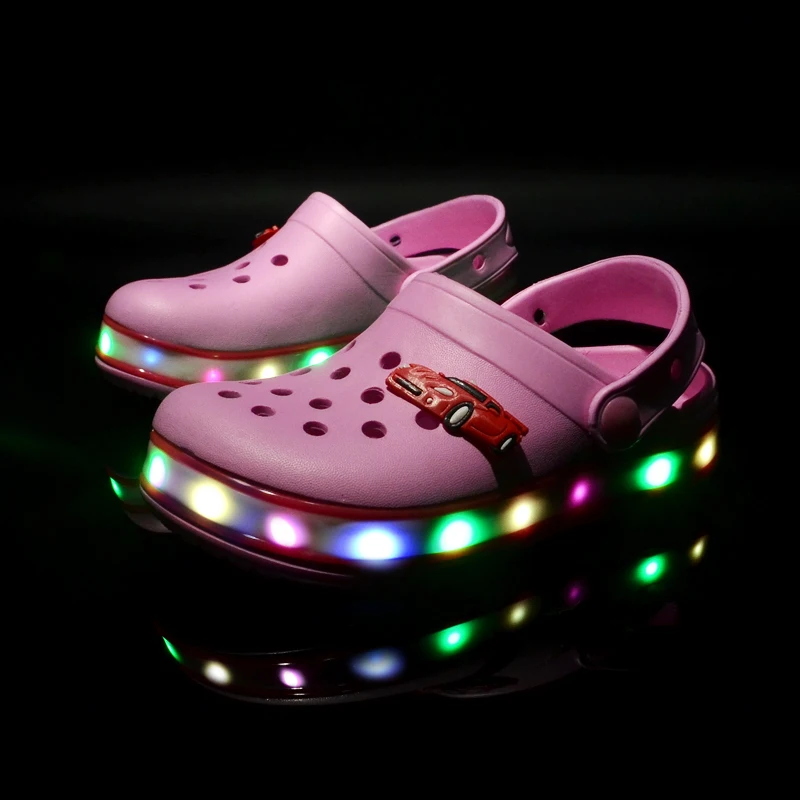 Summer Children Hole Sandals LED Lighted Flashing Light Shoes Boys Girls Beach Sandals Kids Breathable Fashion Sneakers - Image 2