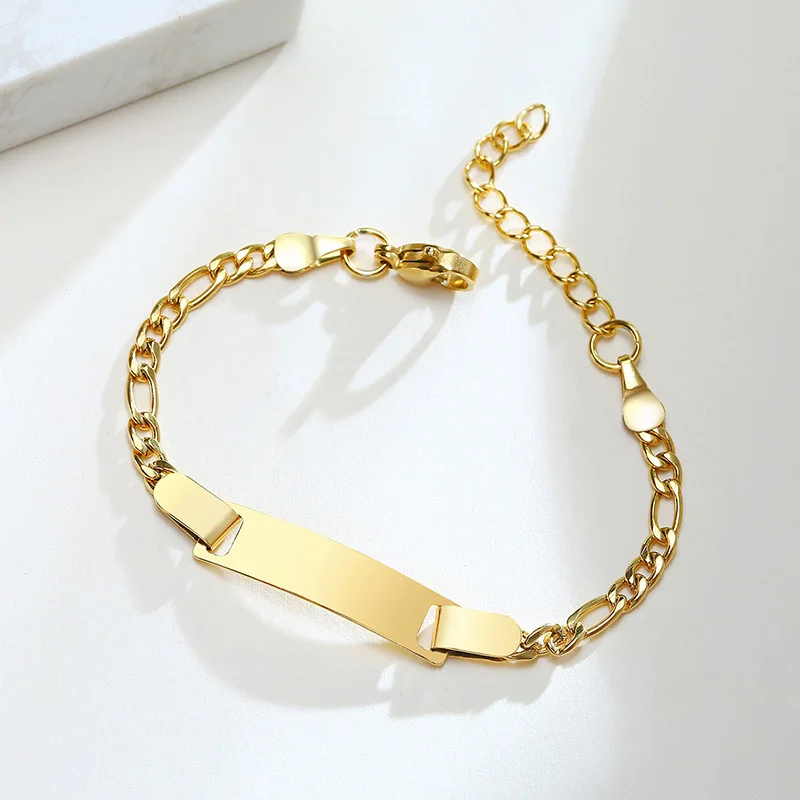 Baby Kids Bracelet, Stainless Steel Chain Bracelet Adjustable Link without Name,Girl Boy Children Birthday Gift - Image 4