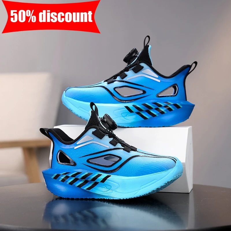 Childrens Sports Shoes Summer Hollow Breathable Outdoor Daily Comfortable Walking Shoes Soft Sole Elastic Training Running Shoes - Image 5