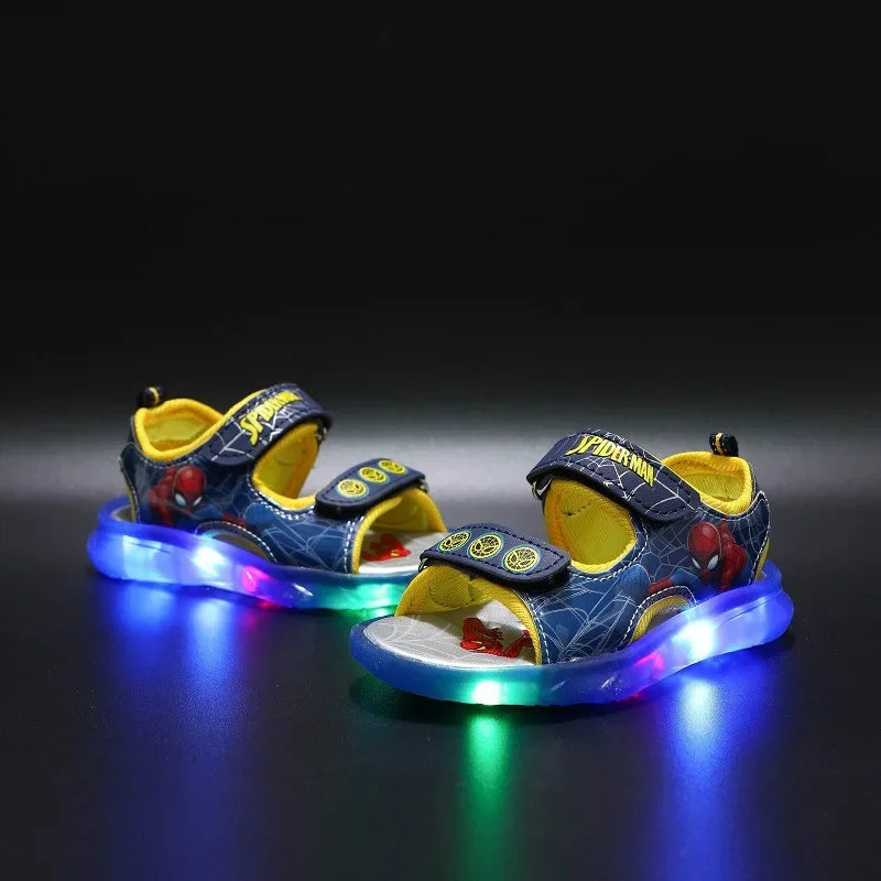 Disney Marvel Boys Girls Spider-Man Princess Led Light Up Luminous Sports Sandals Summer Kids Sandals Non-slip Toddler Shoes - Image 3