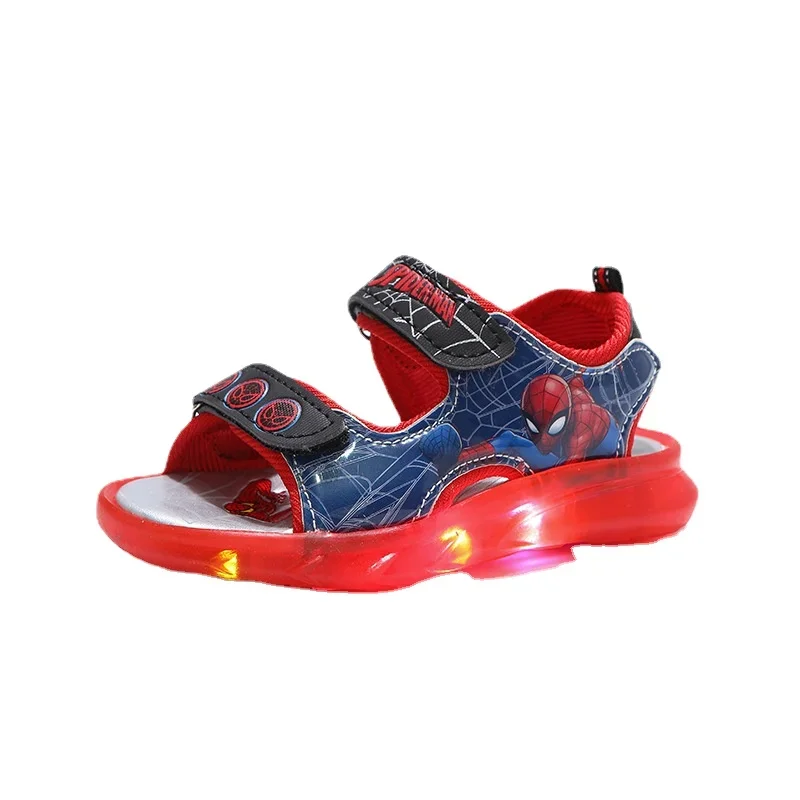 Disney Marvel Boys Girls Spider-Man Princess Led Light Up Luminous Sports Sandals Summer Kids Sandals Non-slip Toddler Shoes - Image 6