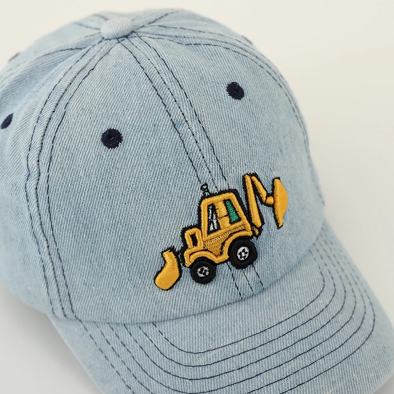 Baby Boy Cap Bulldozer Embroidered Washed Cotton Summer Children Baseball Caps Baby Girl Hat 50-54cm Suitable for 2-8 Years Kids - Image 3
