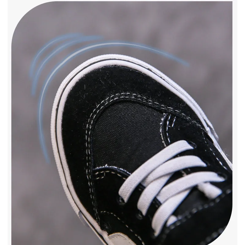 Children's Canvas Shoes Boys Board Shoes New Net Red Low Gang Middle and Large Children Baby Girls Board Shoes Parent-Child Shoe - Image 4