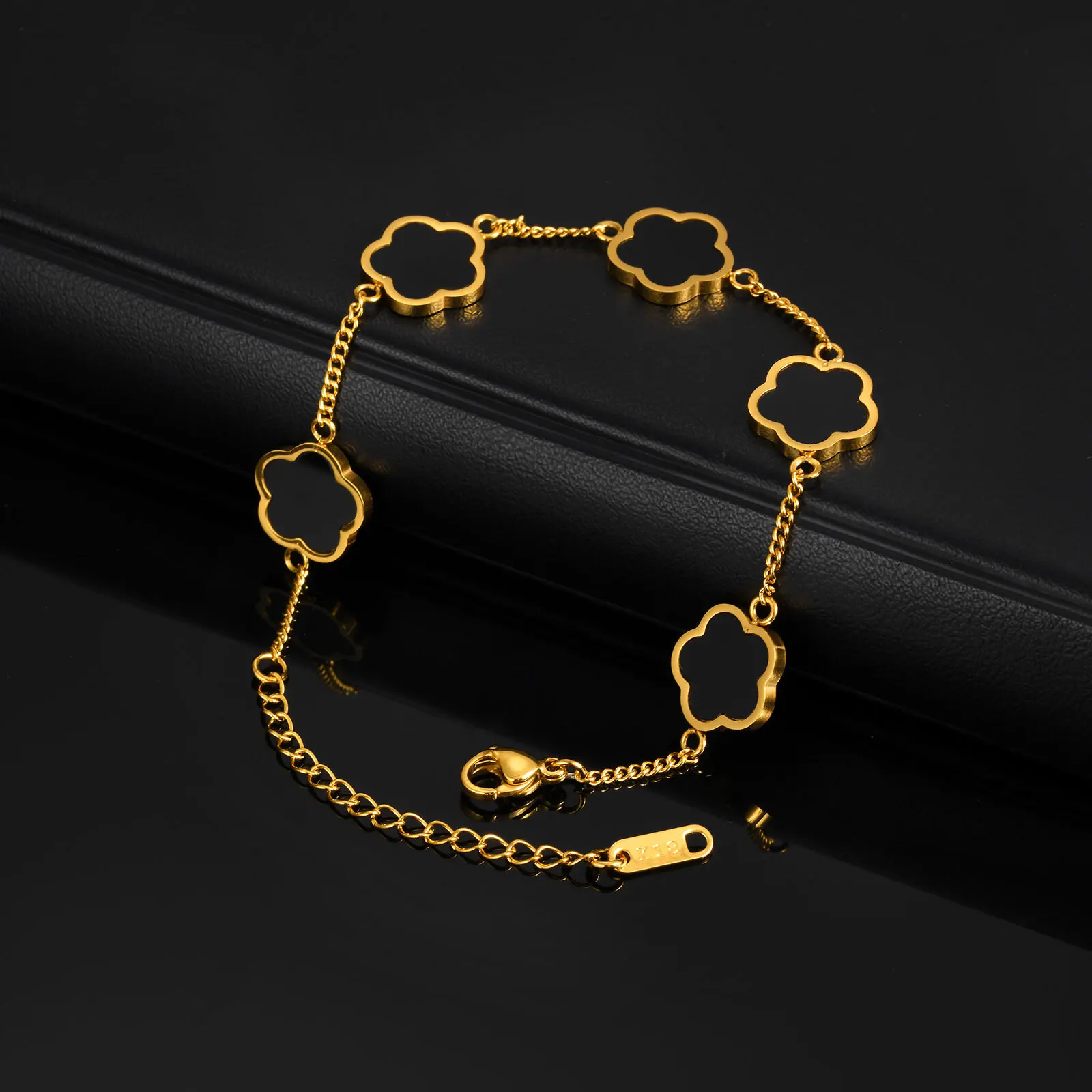 Stylish Five Leaf Bracelet for Men Boys,Waterproof Stainless Steel Flower Wristband,Birthday Party Anniversary Gift - Image 6