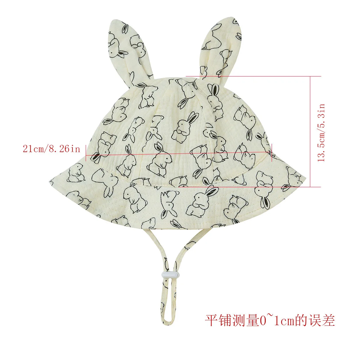 Spring Autumn Soft Baby Bunny Ear Bucket Hat Muslin Cotton Fisherman Hats Children Summer Toddler Boys Girls Panama Sun Caps Kid - Image 2