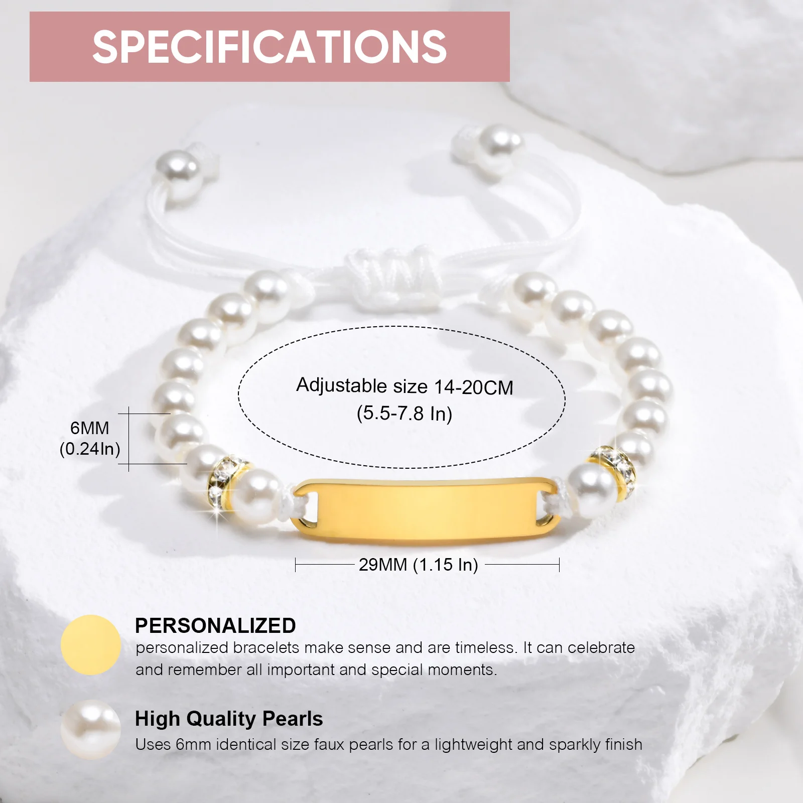 Vnox Free Customized Engraved Name Baby Bracelets Birthday Gifts for Boys Girls, Anti Allergy Stainless Steel Custom Jewelry - Image 5