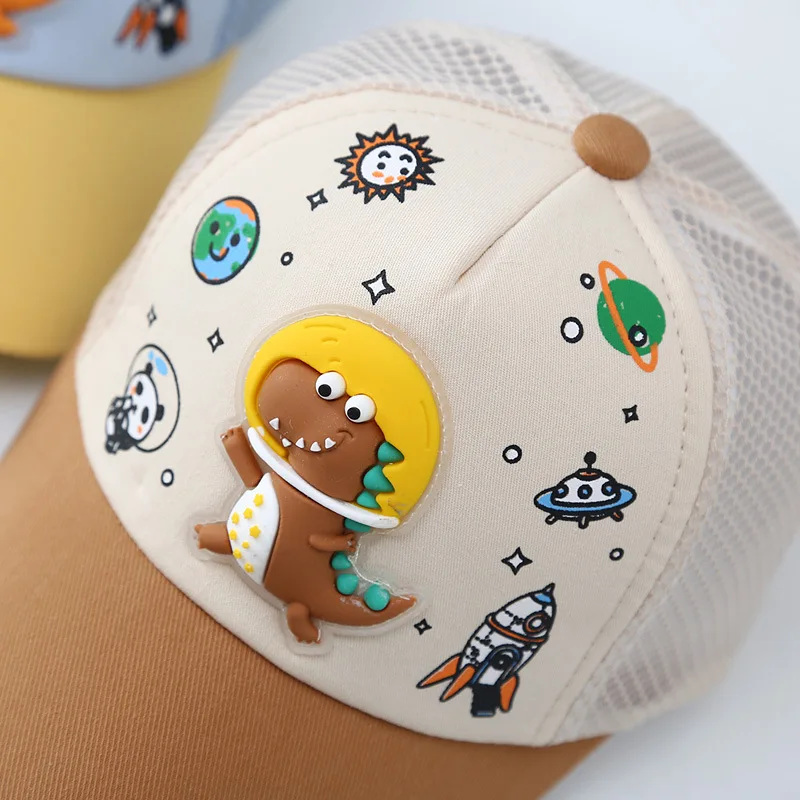 Summer Kids Mesh Duckbill Hat Boys Girls Thin Breathable Sunshade Baseball Hats Cute Dinosaur Children Peaked Cap Baby Visors 모자 - Image 4
