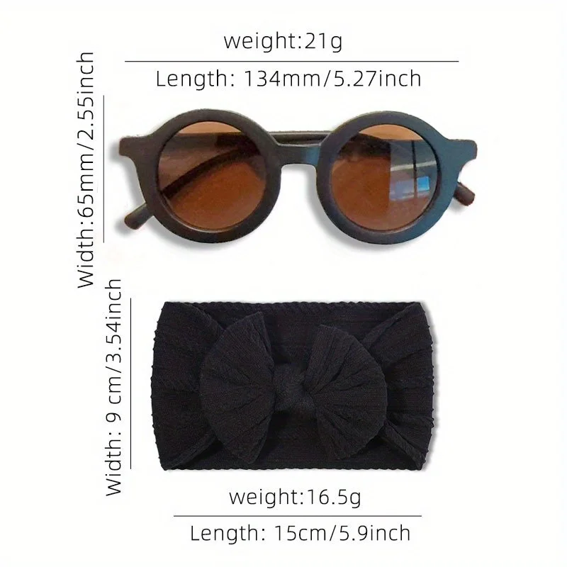 2/4Pcs New Baby Girls Boys Cute Solid Color 2 Style Bowknot Hairband Round Kids Children Fashion Glasses Eyewear Hair Accesso - Image 2