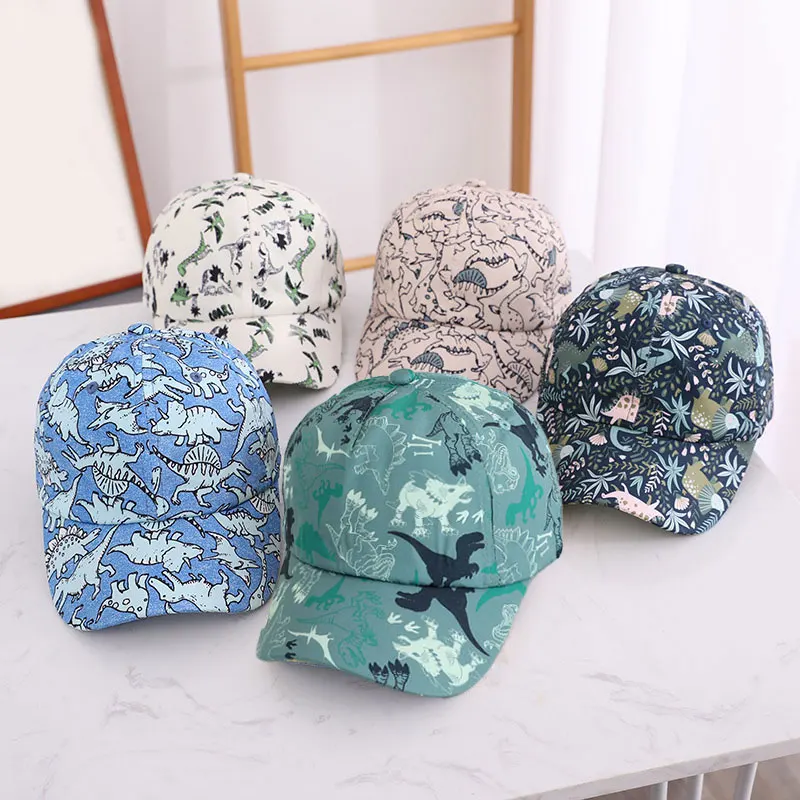 Print Dinosaur Children Baseball Cap Fashion Boys Sunshade Peaked Caps 2-6Year Kids Duck Tongue Hat Baby Outdoor Sunshade Visors - Image 2