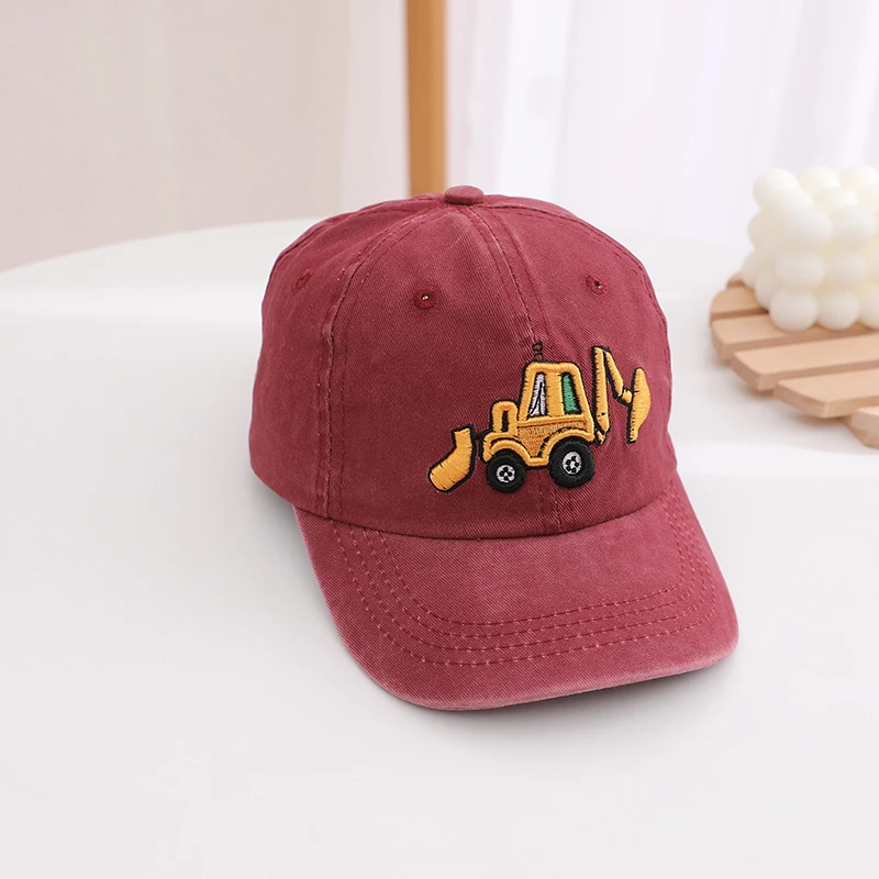 School Kids Baseball Hats Bulldozer Excavator Embroidered Boys Outdoor Summer Children Caps for 2-8Years Baby Sports Hats - Image 2