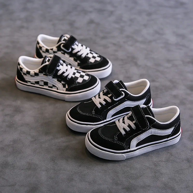 Children's Canvas Shoes Boys Board Shoes New Net Red Low Gang Middle and Large Children Baby Girls Board Shoes Parent-Child Shoe - Image 2