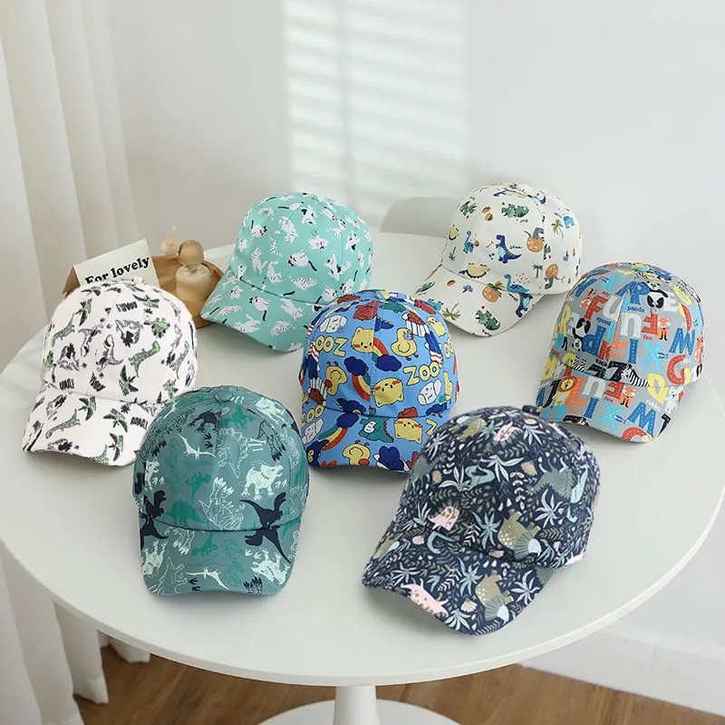Print Dinosaur Children Baseball Cap Fashion Boys Sunshade Peaked Caps 2-6Year Kids Duck Tongue Hat Baby Outdoor Sunshade Visors - Image 3