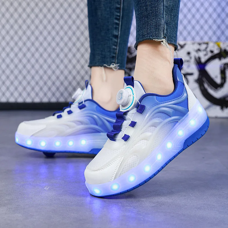 Two Wheels Children's Led Light Roller Skate Shoes For Kids Boys Girls Glowing Sports Luminous Sneakers Skateboard USB Charging - Image 6