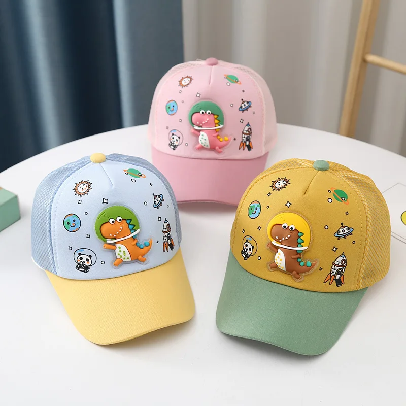 Summer Kids Mesh Duckbill Hat Boys Girls Thin Breathable Sunshade Baseball Hats Cute Dinosaur Children Peaked Cap Baby Visors 모자 - Image 3