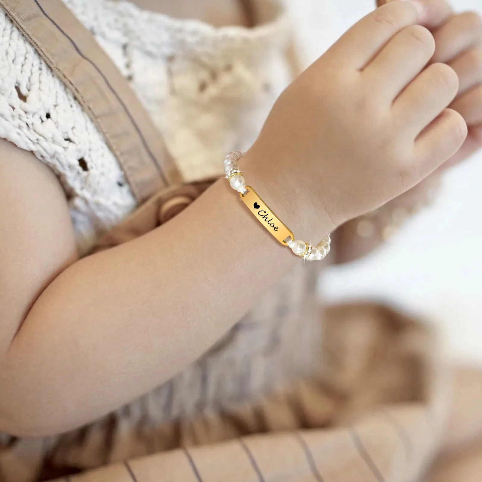 Vnox Free Customized Engraved Name Baby Bracelets Birthday Gifts for Boys Girls, Anti Allergy Stainless Steel Custom Jewelry - Image 2