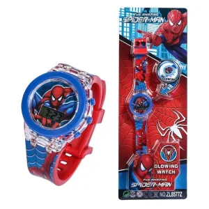 Flash Light Spiderman Kids Watches For Boys Cartoon shark Children Watch Girls Student Digital Clock Gifts Toy