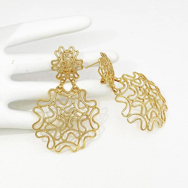 Vintage Women Earrings Fashion Jewelry Two Tone Big Drop Earrings Wedding Party Gift Trending - Image 5