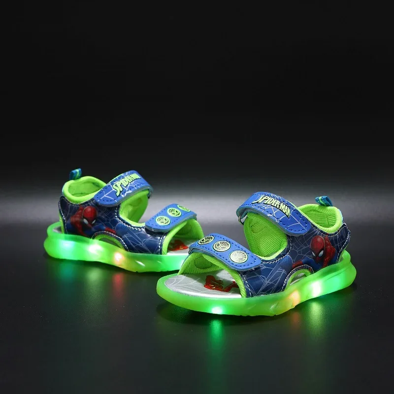 Disney Marvel Boys Girls Spider-Man Princess Led Light Up Luminous Sports Sandals Summer Kids Sandals Non-slip Toddler Shoes - Image 5