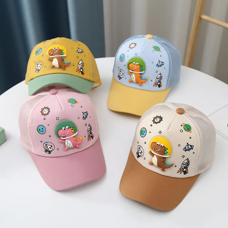 Summer Kids Mesh Duckbill Hat Boys Girls Thin Breathable Sunshade Baseball Hats Cute Dinosaur Children Peaked Cap Baby Visors 모자 - Image 2