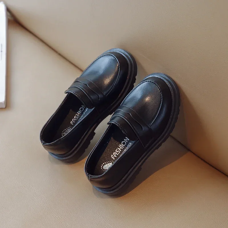 Britain Style Children's Leather Shoes for Boys 2025 Spring New Girls Retro Black Single Shoes Soft Moccasin Shoes for Children - Image 6