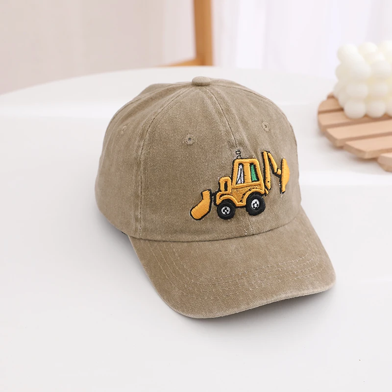 School Kids Baseball Hats Bulldozer Excavator Embroidered Boys Outdoor Summer Children Caps for 2-8Years Baby Sports Hats - Image 5