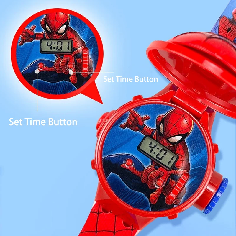 Fashion Spider-Man Projection Kids Watches for Boys Captain America Iron Man Children's Watch Digital Clock Student Toys Gifts - Image 4
