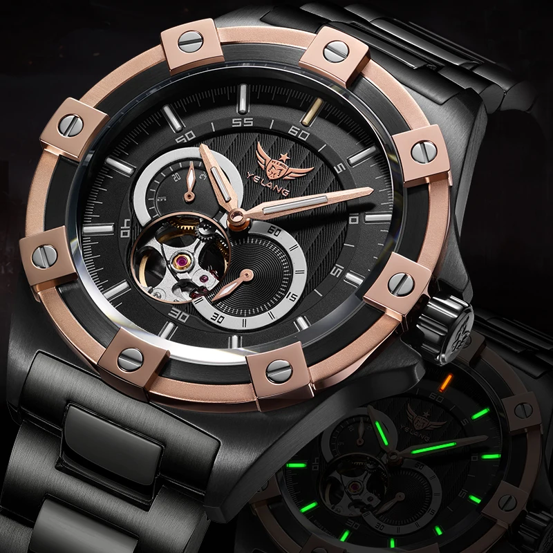 Yelang V1024 Men Brand Watches 44mm Japan miyota 82S7 Automatic Mechanical movement Luminous Men 100m Waterproof Watch business