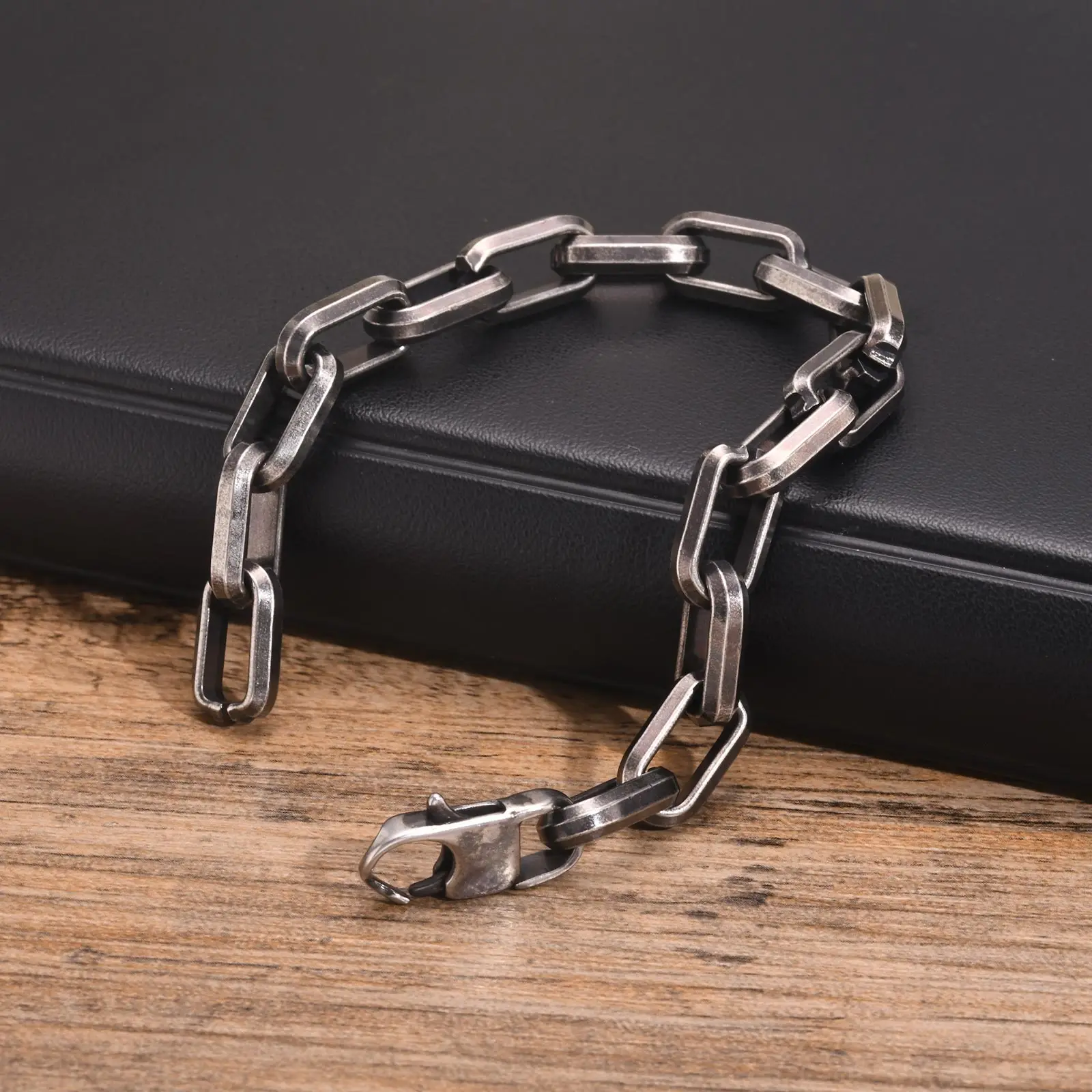 Vintage Chain Bracelets for Men Boys,Byzantine Stainless Steel Braided Link Wristband,Retro Jewelry Birthday Father Gifts - Image 4