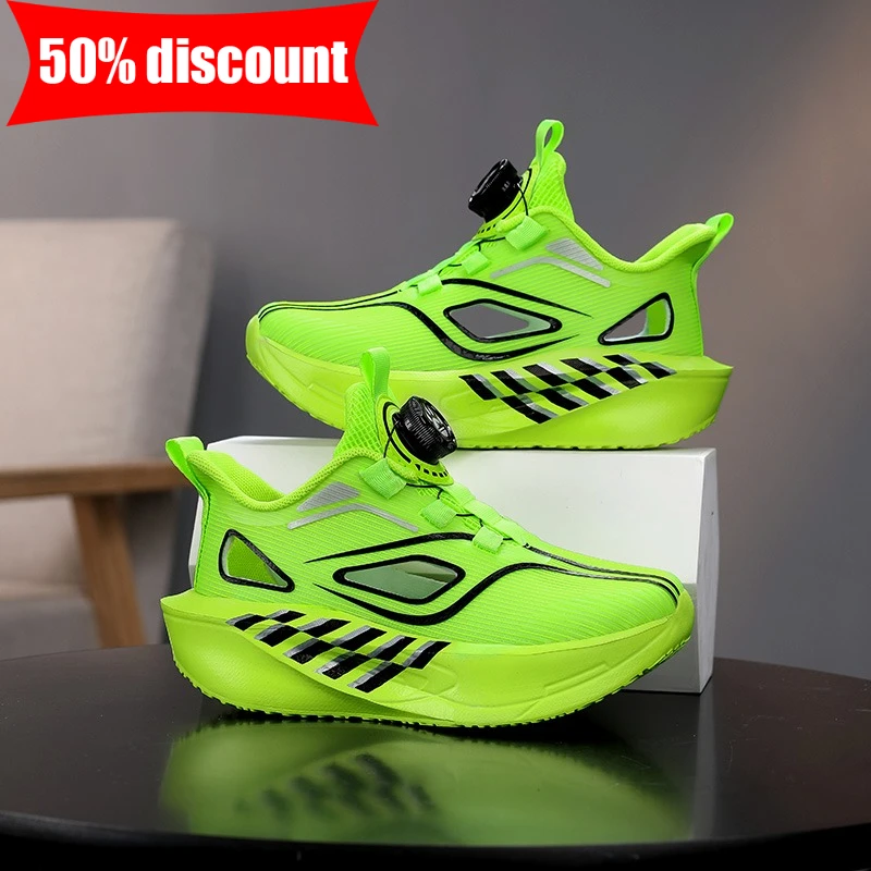 Childrens Sports Shoes Summer Hollow Breathable Outdoor Daily Comfortable Walking Shoes Soft Sole Elastic Training Running Shoes - Image 4